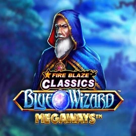 Fire Blaze Blue Wizard Megaways logo by Rarestone Gaming Baxterbet Casino